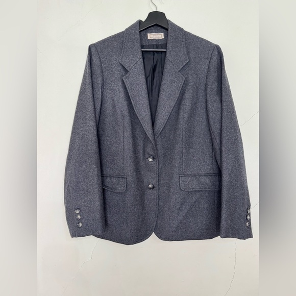 Vintage 80’s Eaton Wool Classic High Quality Business Notched Lapel Blazer - Picture 1 of 8